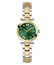 Guess Collection-Swiss Mvt  P Silver  Yellow Gold PVD case  bclt  Green-Women-Watches-Green