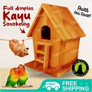 SEMPATI Glodok Unik Model Rumah Bertangga Kayu Glodok Parkit Lovebird Glodokan Sarang Telur Burung S