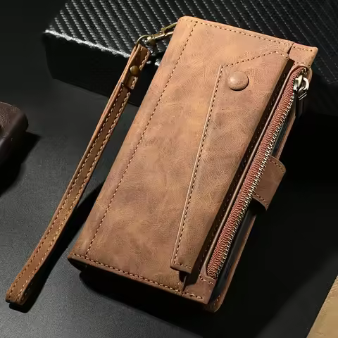 Zipper Wallet Case Crossbody RFID Leather Funda for OPPO A80 A60 A40 A38 A58 A78 A98 A79 A77 A57 A18