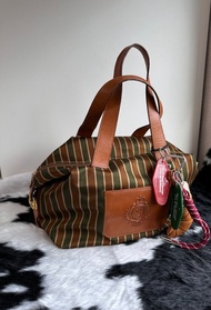 中古包 Celine 賽琳 復古撞色條紋波士頓包