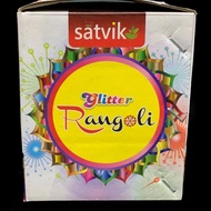 Satvik (Glitter) Rangoli Powder 9 Bottles of multi Colours (9 Colors) 80g each for festival decoration diwali deepavali