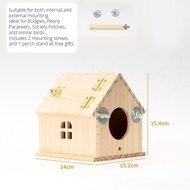 MAODEBEAR Bird Nest Box Wooden Breeding House Sangkar Burung Parrot Lovebird Budgie Pine Anti Bite