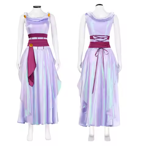 Movie Megara Meg Princess Purple Dress Uniform Clothes Cosplay Costume Women Halloween Carnival Part