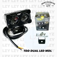 LZY TDD 40W Double LED Mini Driving Light Fog Lamp Dual Color All Weather Motorcycle