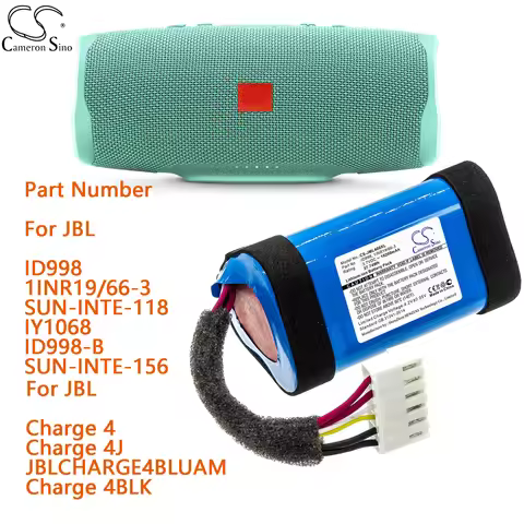 Cameron Sino Speaker Battery for JBL Charge 4 Charge 4J JBLCHARGE4BLUAM Charge 4BLK Capacity 10200mA