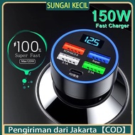 Car Phone Fast Charger, 5-Port Car Charger Adapter 150W Fast Charging Car Charger PD QC3.0 Type-c Fa