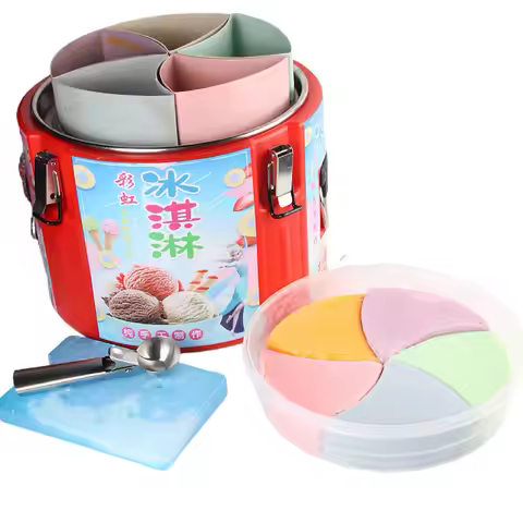DIY Ice Cream Maker Colorful Rainbow Ice Cream Machine Cool Insulation Barrel Color Ice Cream Mold S