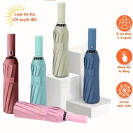 Ô Dù Tự Động Gấp Gọn Ô Dù Xếp Gọn 12 Nan Thép Không Gỉ Ô Dù Cỡ Lớn Che Mưa Che Nắng Chống Tia UV