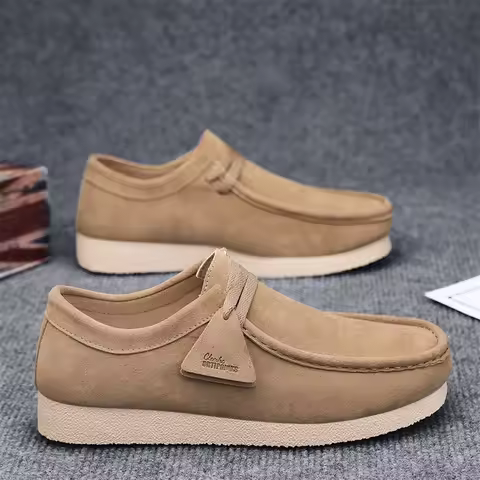 Men's Classic Suede Wallabee Loafers Slip-On Casual Driving Shoes Comfortable Daily Walking Footwear
