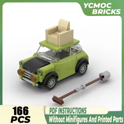 Car Series YcMoc Building Blocks Mr. Bean Mini Mark III Model Technology Bricks Legendary Sportscar 