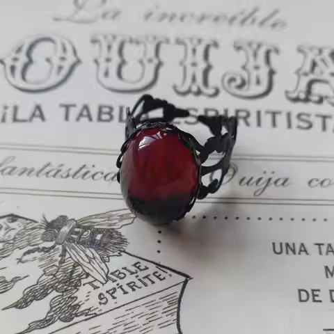 Gothic Vampire Red Crystal Rings For Woman Girls Mystery Witch Jewelry Gift Accessories Personalized