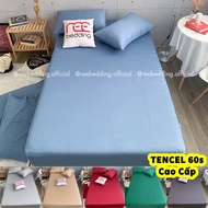 Bộ ga giường và vỏ gối Cotton Lụa TENCEL 60s REE Bedding mềm mát sang trọng đủ size nệm TCL108