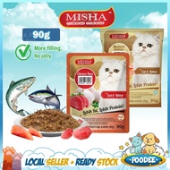 POODEE MISHA 90g Wet Cat Food Pouch Mackerel Salmon