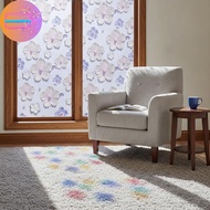 KAM 3D Floral Decorative Window Privacy Film Static Cling UV Bloing 1Roll 60*100cm for Shop Glass Wi