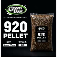 Green Bait Pellet 920 6363 1KG Umpan Ikan Air Tawar Dedak Pelet Patin Rohu Tilapia Keli