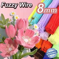 New 8mm Fuzzy Wire 100pcs Chenille Twist DIY Bouquet Colorful Fuzzy Stem Twist Wire For Kids Craft