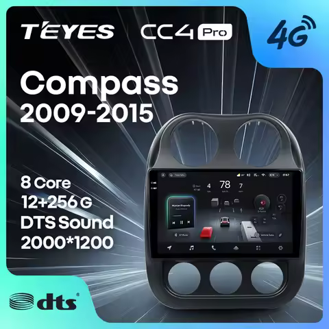 TEYES CC4 PRO For Jeep Compass 1 MK 2009 - 2015 CarPlay Auto 2DIN Autoradio Radio Multimedia Stereo