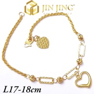JIN JING RANTAI TANGAN PINTAL LOVE (HOLLOW) EMAS 916 TULEN 2.86G-2.94G