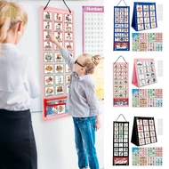 Kids Visual Schedule Calendar Chart Hanging Daily Chore Routine Chart with 96 Cards Foldable Kids Vi