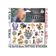 Spot Delivery·PAW Patrol CG-149-266 Tattoo Sticker 15.5*10.9cm Ryder Chase Rubble Rocky Everest Pupp