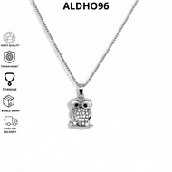 ALDHO96 - Men's Titanium Owl Pendant Necklace Unisex Stainless Steel Anti-RustWanita