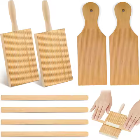 Pasta Making Board Gnocchi Board Beech Wood Gnocchi Board Butter Boards Dough Scraper for Pasta and
