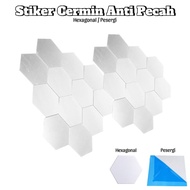 Shatterproof Square Hexagonal Wall Mirror Sticker Square PVC Mirror Wall Decoration Sticker Hexagona