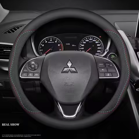 Leather car steering wheel cover suitable for Mitsubishi Triton / L200 / Strada, Pajero V93 V97 Outl