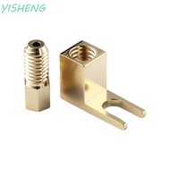 YISHENG Banana to Spade Adapte Durable 1Pc Spade Adapter Banana Plug Y Type Speaker Cable Connector 