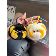 Real Rex Rabbit Fur Dudu Cat Car Keychain Pendant Cute Kitty Plush Doll Doll School Bag Pendant Fash