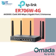 TP-Link Omada ER706W-4G 4G+ Cat6 AX3000 Gigabit VPN Router with WiFi 6 & SIM Slot