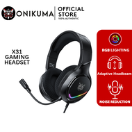 หูฟังแบบมีสาย Onikuma X31 สําหรับเกมไฟ RGB รองรับพีซี/มือถือ/PS/XBOX/Nintendo