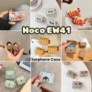 【imamura】For Hoco EW41 Case Cute Cartoon Textile Crafts Earphone Case Casing Cover