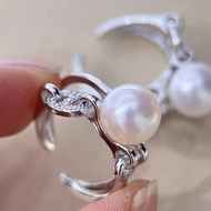 Double layered pig nose opening freshwater pearl ring