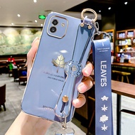 Ybd dây đeo cổ tay chủ Ốp điện thoại cho Samsung Galaxy A05 A04E A03 A04 a04e mạ Vỏ chính xác Bảo vệ