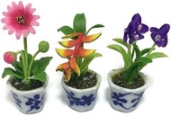 3pc Miniature Flower Clay Dollhouse Fairy Garden Mini Plant Trees Ceramic Paint Furniture Bundles Ar