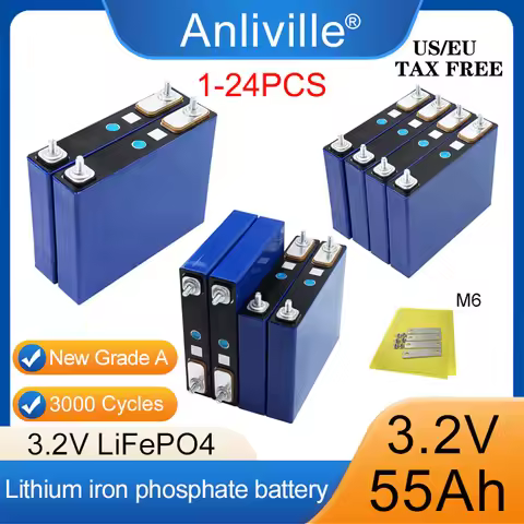 Brand new 3.2V 55Ah 3C High Power Lithium iron phosphate Grade A Cells DIY 4S 12V 24V 48V Golf cart 
