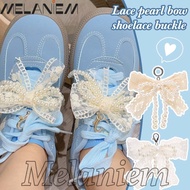 2Pcs Lace Bow Shoe Buckles - Sweet, Fashion, Y2K - for Sports Shoes, Leather Shoes - Metal Lobster C