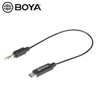BOYA BY-K2 3.5mm TRS (Male) to USB Type C (Male) Microphone Mic Adapter Audio Cable Converter for Android Mobile Phone Smartphone