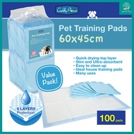 [Cuddly Paws] 100pcs 60x45cm Ultra-absorbent Pets Training Pee Pads for Dog, Cat, Hamster, other pet