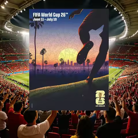 FIFA World Cup Wooden Puzzles for Adults Los Angeles City Wood Puzzle City ​​of Angels Home Decor Wa