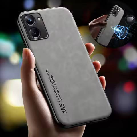 For Realme 10 Pro 5G Case Leather Magnetic With Metal Plate Holder Phone Case For Realme 10Pro Realm