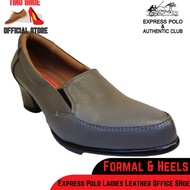 Express Polo Ladies Women Leather Formal Office Heel Shoes (L90510) Black