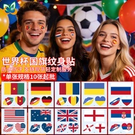 10Pcs 2026 New World National Flag Tattoo Sticker All Counties Competition Sports Tattoo Stickers Fl
