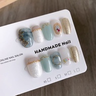 nails fake nails [850] Handmade Wear Nails High-End Cat's Eye Manicure Hand-Painted Smudge New Style