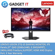 LENOVO LEGION 27Q-10 GAMING MONITOR (27" QHD,IPS,240Hz,Tilt,AMD FREE SYNC,GSYNC)FREE DISPLAY CABLE