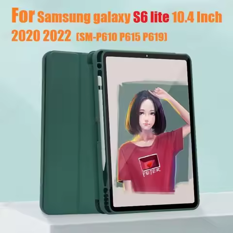 For New Galaxy Tab S6 lite 10.4 2024/2022 Sleep Case With Pen Holder Cover Galaxy Tab S6 lite 10.4''