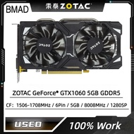 ZOTAC GeForce มือสอง GTX1060การ์ดกราฟิก GDDR5 5GB