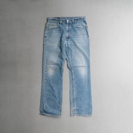 < White Wood 11 > VINTAGE LEVIS 517 DENIM American Made Light Blue Zipper Boot-Shaped Flared Trouser