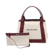 [二手] 巴黎世家BALENCIAGA手提包 NAVY CABAS S 海軍藍 CabasNATURAL/波爾多帆布皮革 海軍藍 Cabas S 女士二手 A
